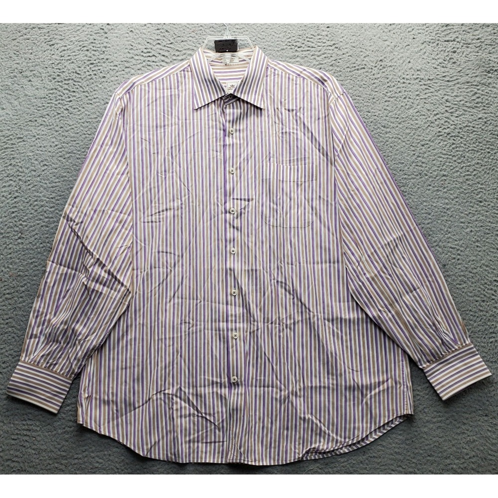 Peter Millar Shirt Mens XL Multicolor Striped Long Sleeve Collared Button Up